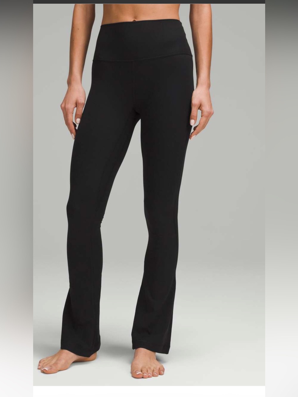 Size 4 Lululemon Align High Rise Ribbed Mini Flare, black